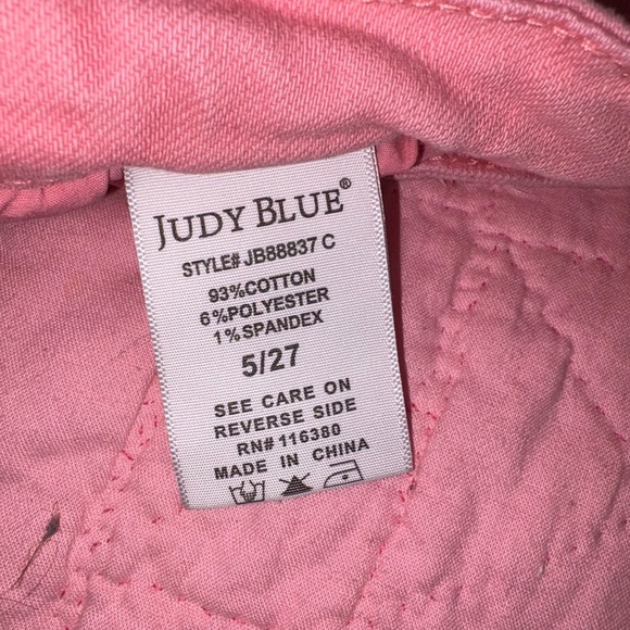 Judy Blue Pretty In Pink High Rise Cargo Straight Jeans - Picture 13 of 14